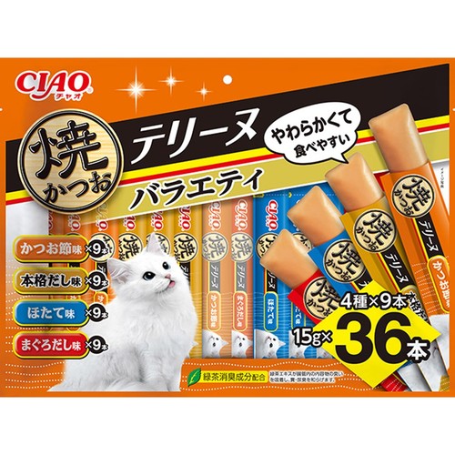 CIAO(チャオ) 焼かつおテリーヌ バラエティ 36本入り