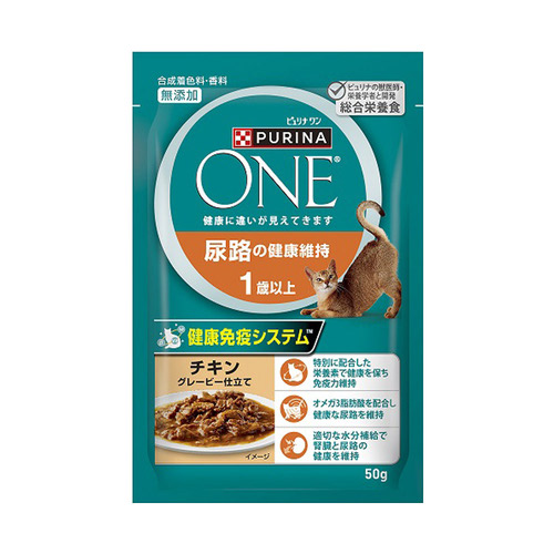 ピュリナワン キャット パウチ 尿路の健康維持 1歳以上 チキングレービー仕立て 50g