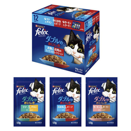 フィリックス パウチ ダブルのおいしさ お魚とお肉のミックスセレクション 50g×12袋入り