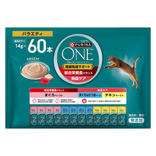 ピュリナワン おやつ 健康免疫サポート 総合栄養食バランス＆免疫ケア バラエティ 14g×60本