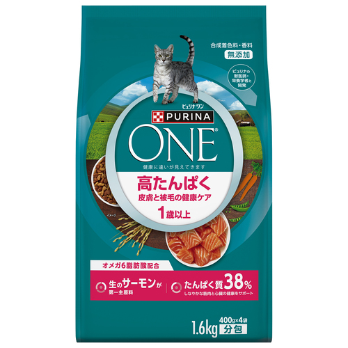 ピュリナワン キャット 高たんぱく 皮膚と被毛の健康ケア サーモン 1.6kg