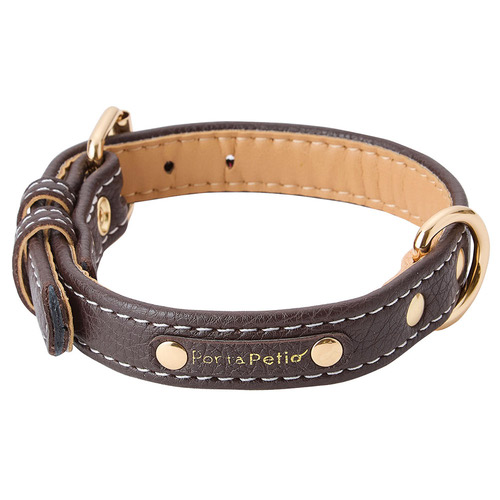 ペティオ 犬用首輪 Porta クラシックソフトレザーカラー 24mm ブラウン
