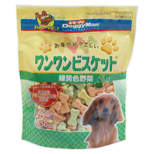 ドギーマン おなかにやさしいワンワンビスケット 緑黄色野菜 450g