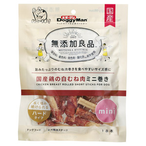ドギーマン 無添加良品 国産鶏の白むね肉ミニ巻き 18本