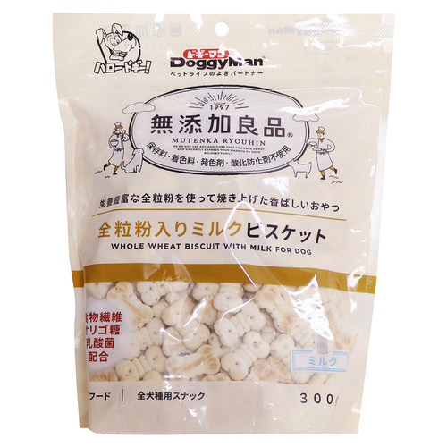 ドギーマン 無添加良品 全粒粉入りミルクビスケット 300g