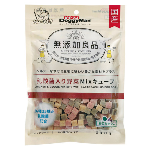 ドギーマン 無添加良品 乳酸菌入り野菜Mixキューブ 240g